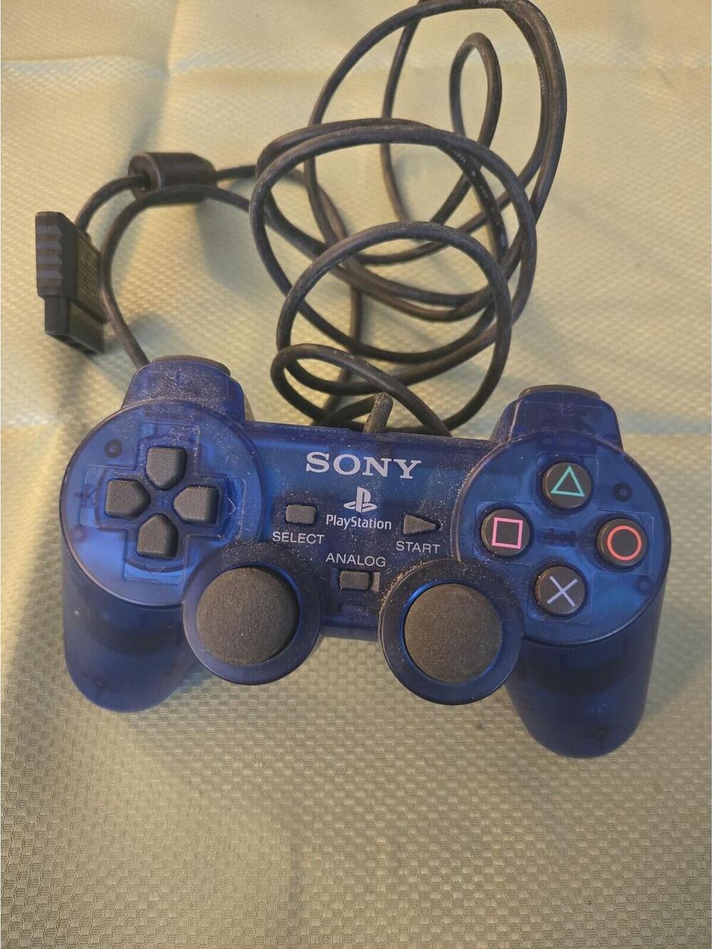 Vintage Sony PlayStation 2 DualShock 2 Controller Transparent Blue